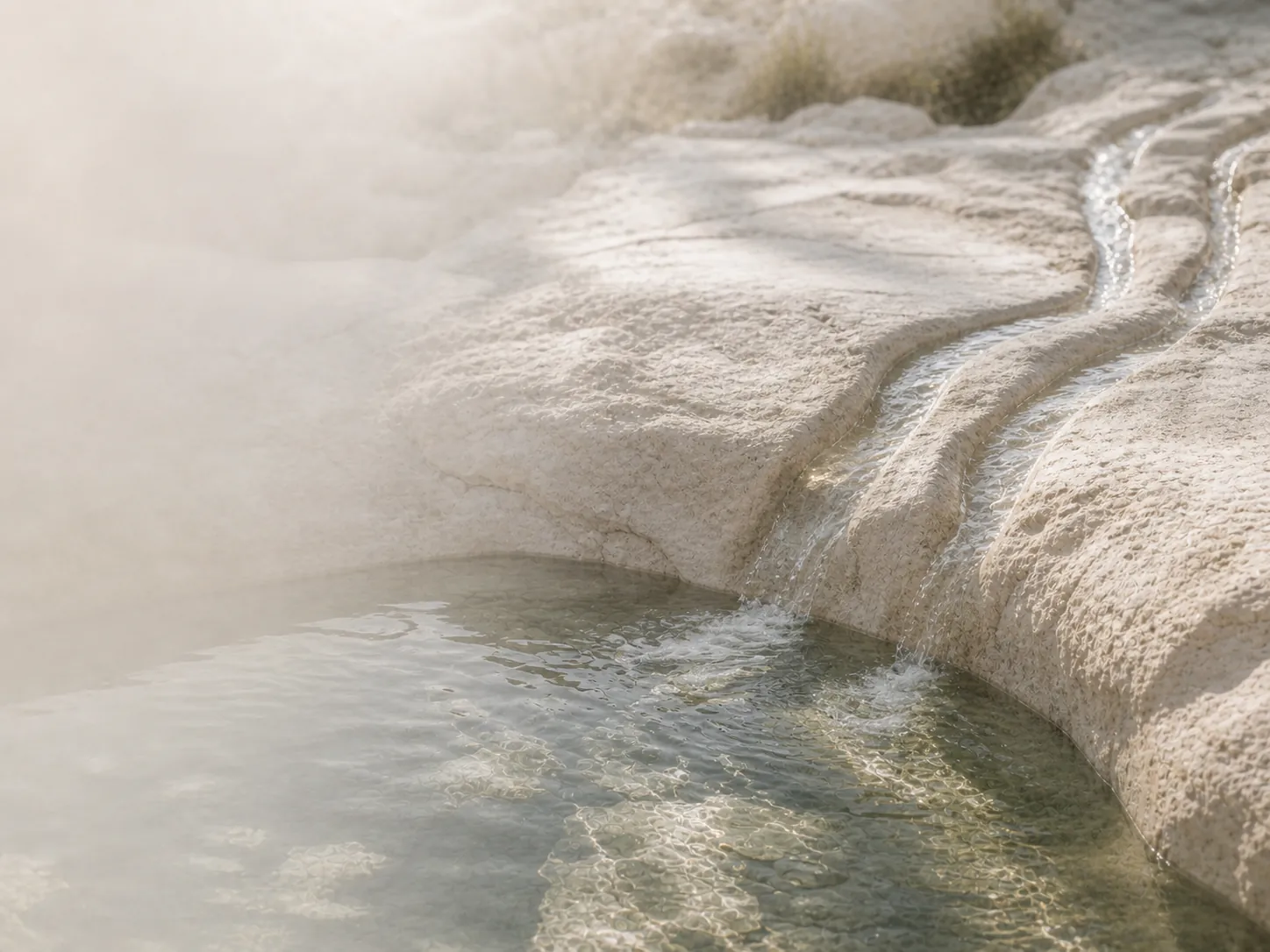 Streams of water meeting in a single source